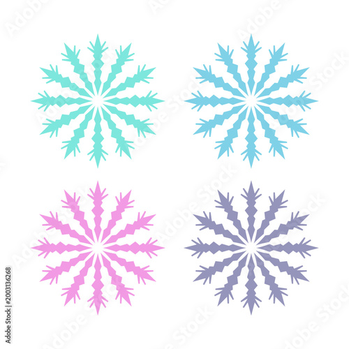 COLORFUL XMAS SNOWFLAKES DESIGN ELEMENTS VECTOR