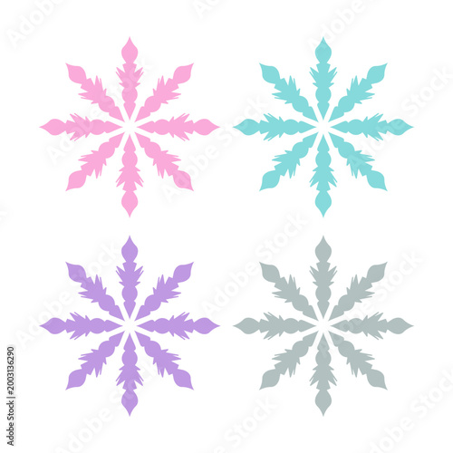 COLORFUL XMAS SNOWFLAKES DESIGN ELEMENTS VECTOR