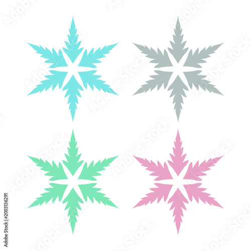 COLORFUL XMAS SNOWFLAKES DESIGN ELEMENTS VECTOR