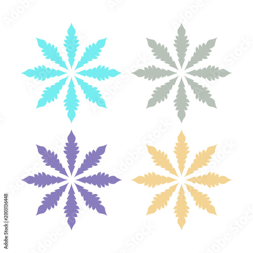 COLORFUL XMAS SNOWFLAKES DESIGN ELEMENTS VECTOR