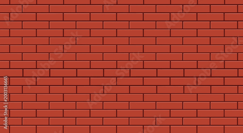 Seamless red brick wall texture with uniform blocks and dark mortar lines providing a classic industrial or urban background.