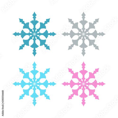 COLORFUL XMAS SNOWFLAKES DESIGN ELEMENTS VECTOR