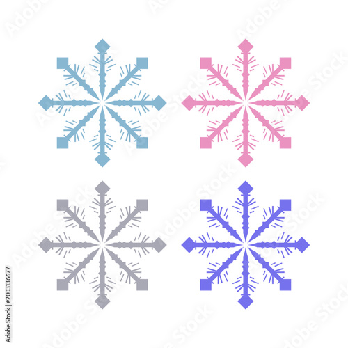 COLORFUL XMAS SNOWFLAKES DESIGN ELEMENTS VECTOR