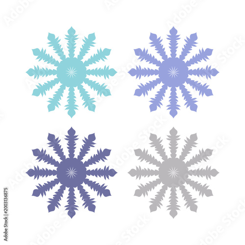 COLORFUL XMAS SNOWFLAKES DESIGN ELEMENTS VECTOR