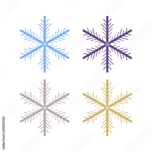 COLORFUL XMAS SNOWFLAKES DESIGN ELEMENTS VECTOR