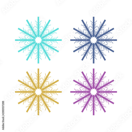 COLORFUL XMAS SNOWFLAKES DESIGN ELEMENTS VECTOR