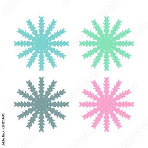 COLORFUL XMAS SNOWFLAKES DESIGN ELEMENTS VECTOR