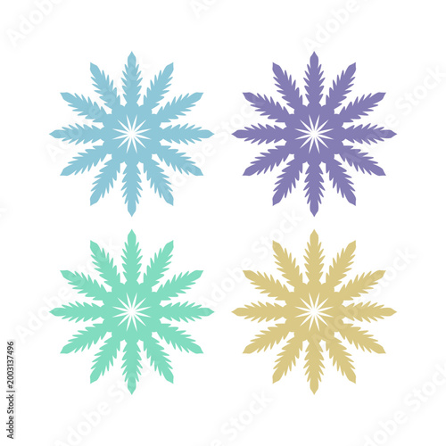 COLORFUL XMAS SNOWFLAKES DESIGN ELEMENTS VECTOR