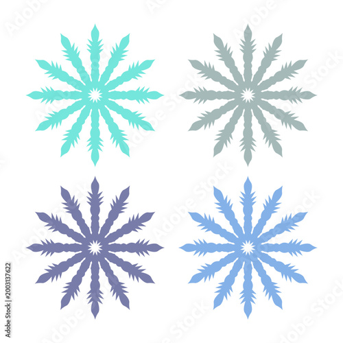 COLORFUL XMAS SNOWFLAKES DESIGN ELEMENTS VECTOR