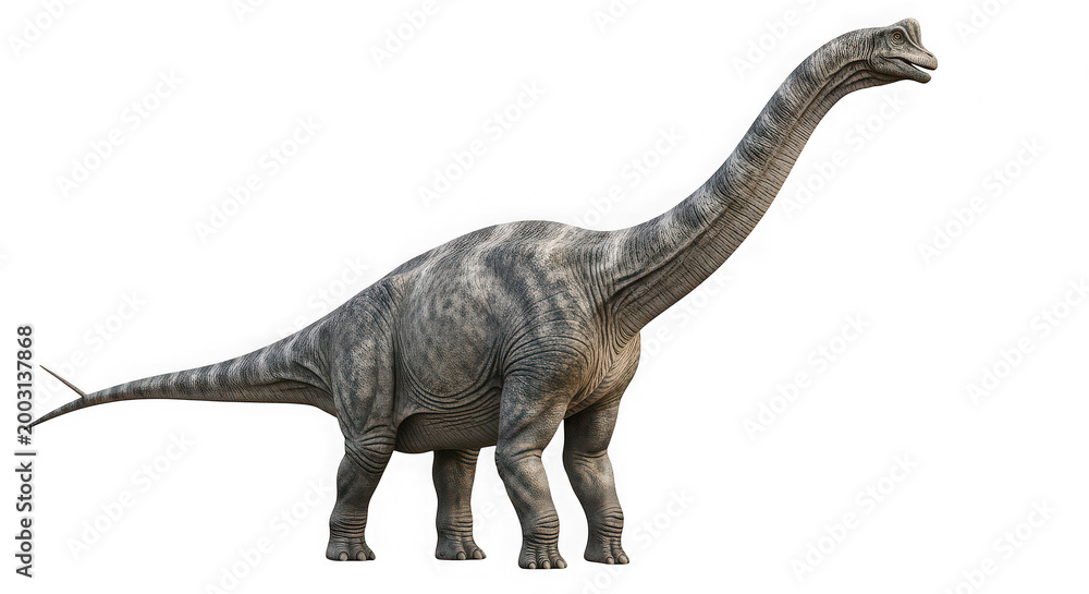 Fototapeta premium Brachiosaurus dinosaur, a giant herbivore isolated on transparent background