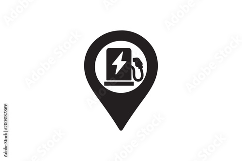 Charging Station Map Pin Silhouette Icon EV Location Free Download Charging Station Map Pin Silhouette Icon EV Location - GFXLoad