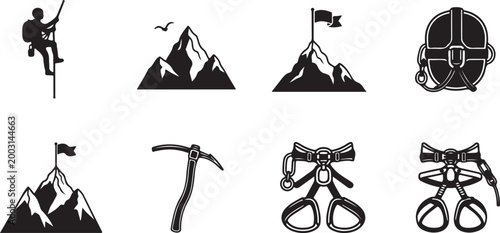 Black and white of various sports and fitness activities exercise