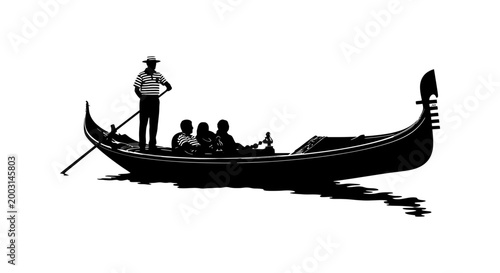 Venetian gondola silhouette a romantic scene on the waterways of venice italy