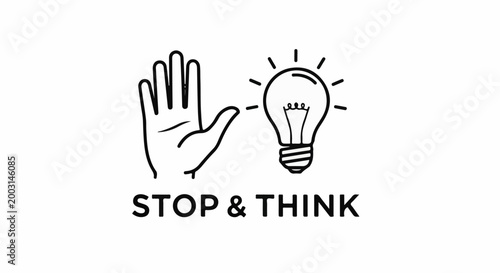 Stylized line art of a hand and lightbulb
