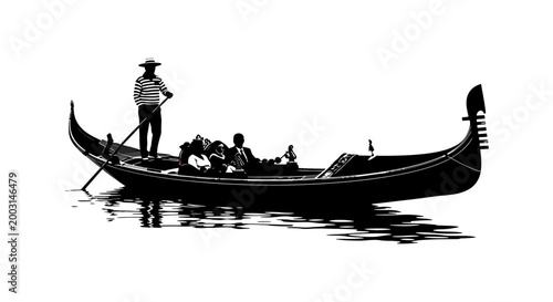 Venetian gondola silhouette a romantic journey through the canals of venice italy