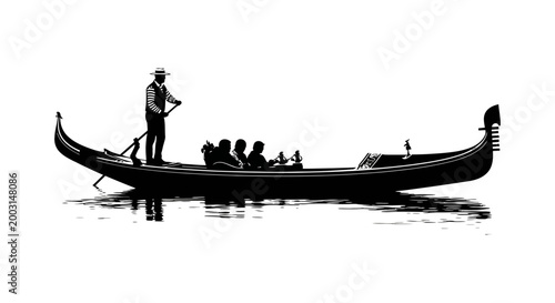 Venetian gondola silhouette a classic scene of romance and travel in italy