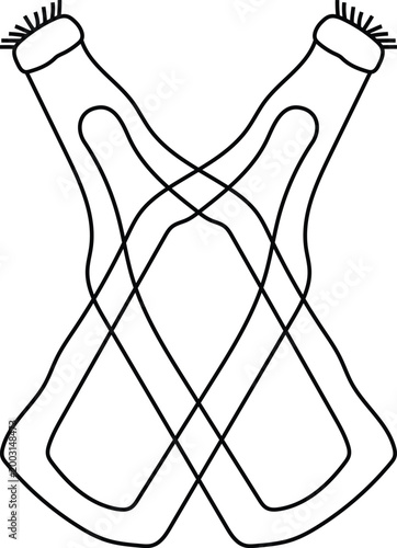 Crossed Bottle Line Art Design
