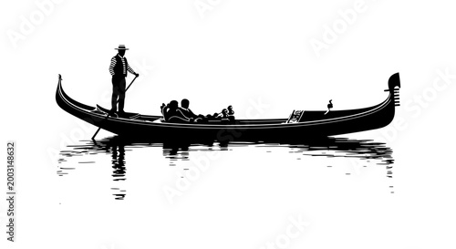 Venetian gondola silhouette a romantic journey on the waterways of venice italy