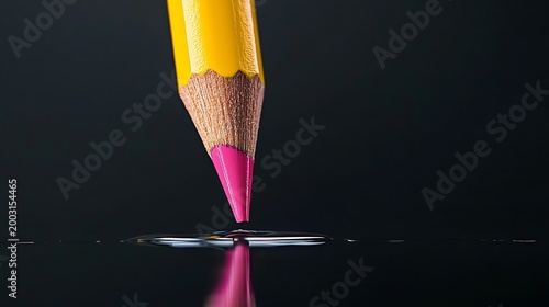 Close-up of colored pencil tip.