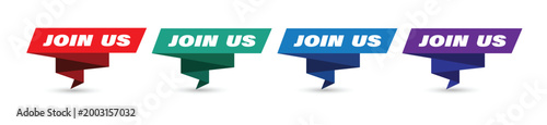 Foto Join US in ribbon background