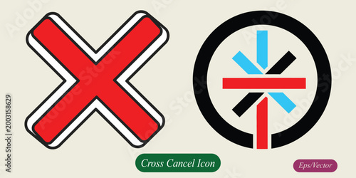 Cross cancel icon minimal error close and delete rejection symbol vector Free Download Cross cancel icon minimal error close and delete rejection symbol vector - GFXLoad