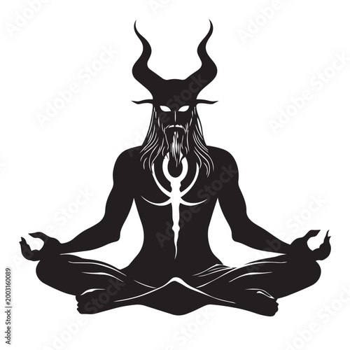 silhouette of a satanic cult leader