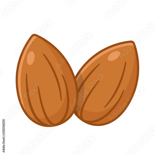 almond nuts flat vector illustration logo icon clipart