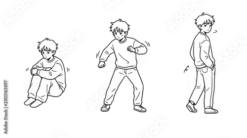 Cute character dancing energetically in a fun and playful manner.