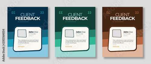 Customer Testimonials Social Media Post Template, Customer Feedback and Review Design