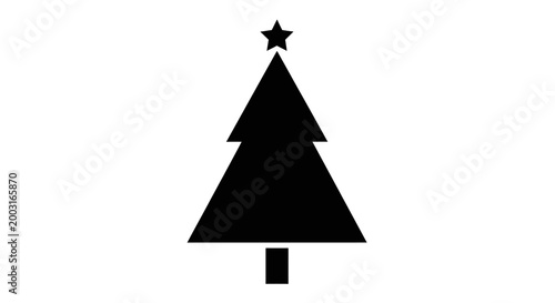 Black Christmas Tree Icon Shape 1.