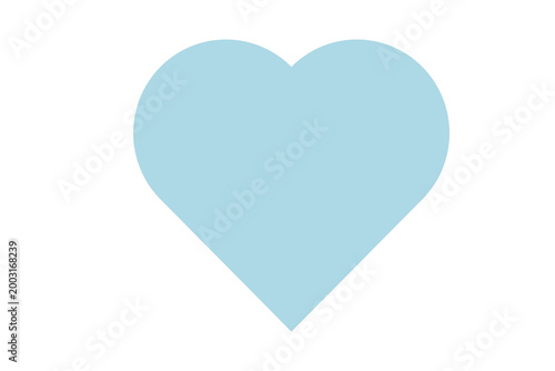 Free Download hardLightBlue color heart on white background. Representation of love. - GFXLoad