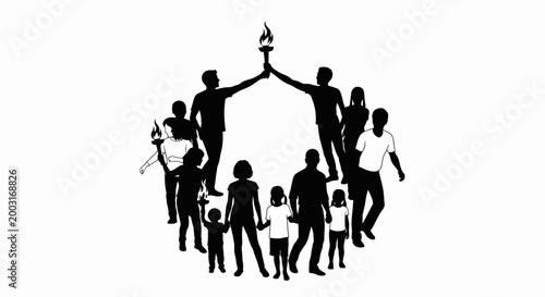 Diverse group of people standing together.