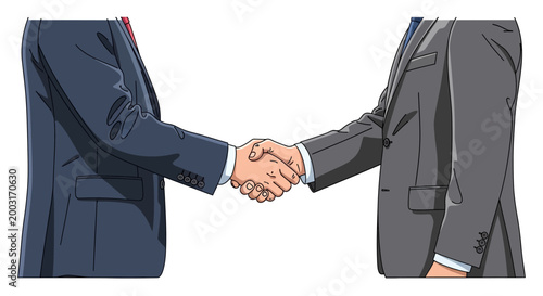 Two Businessmen Shaking Hands Firmly Together.