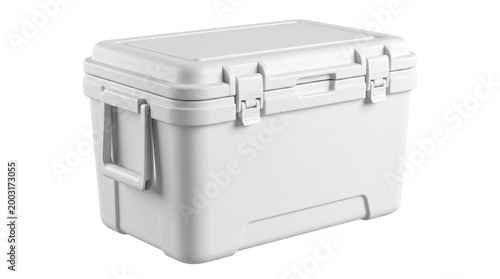 White plastic ice chest cooler isolated on transparent background png