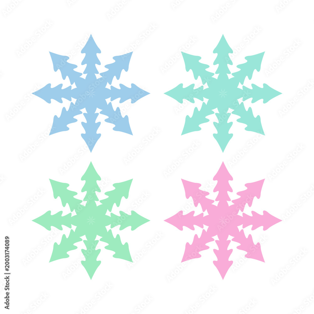 Obraz premium COLORFUL SNOWFLAKES DESIGN ELEMENTS VECTOR