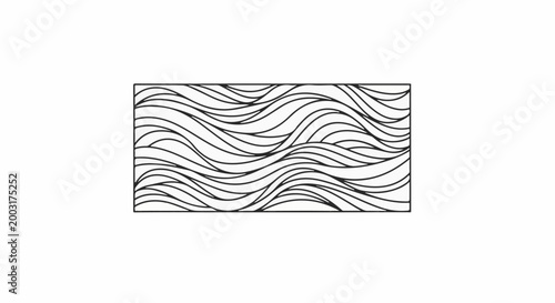Abstract pattern of overlapping, flowing, black lines on a white background