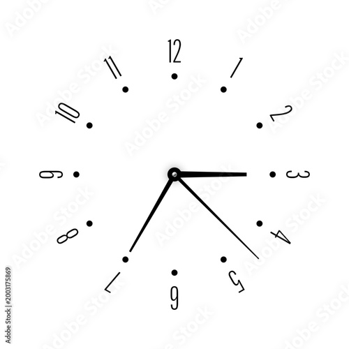 Cuadro en lienzo Mechanical clock face with arabic numerals, bezel