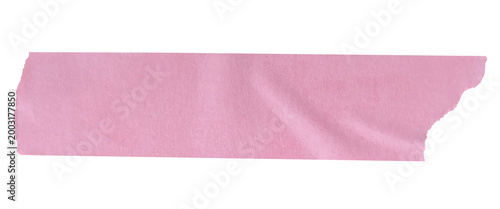 Pink sticky tape strip isolated on transparent background png for decorative label and note design element