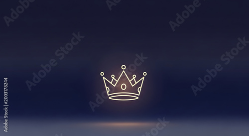 Golden Crown Illustration - Royalty, Luxury, and Royal Symbolism on a Dark Blue Background