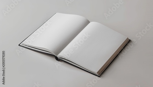 Open Blank Book on White Background for Mockups, Design, or Personalized Messaging