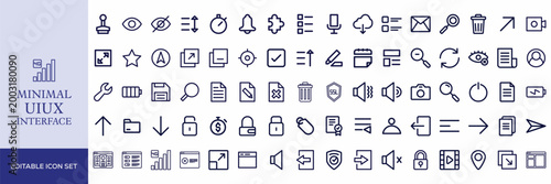 Minimal UI/UX Interface Icon Set for Web, App & Dashboard Design