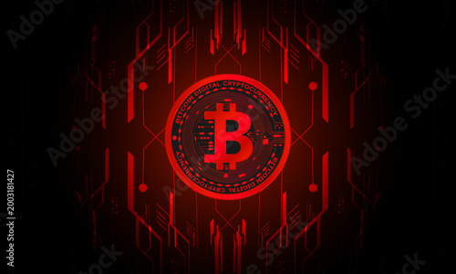 Golden bitcoin digital currency , futuristic digital money	
