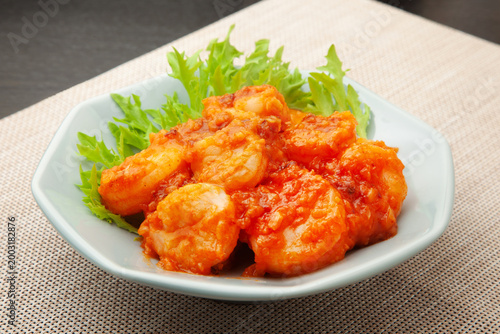Cuadro en lienzo エビのチリソース煮