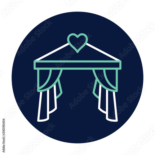 Wedding setup, stage decoration, bridal stage, event stage, wedding decor, ceremony stage.