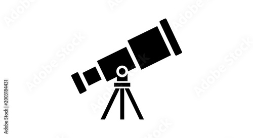Telescope on a tripod stand.
