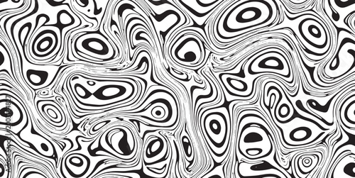 Abstract black and white liquid swirl pattern with wavy distorted lines
