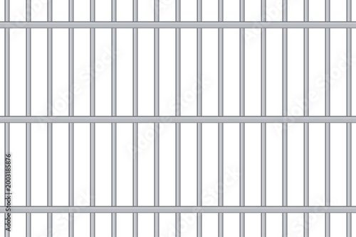 Schilderij op canvas Silver prison bars illustration on transparent background
