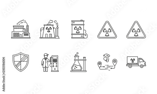 A nuclear power plant with active cooling towers.