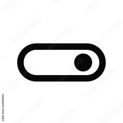 Horizontal toggle switch with a circular knob on a white background