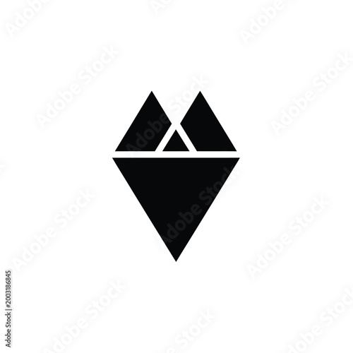 Geometric triangle shape isolated on white background